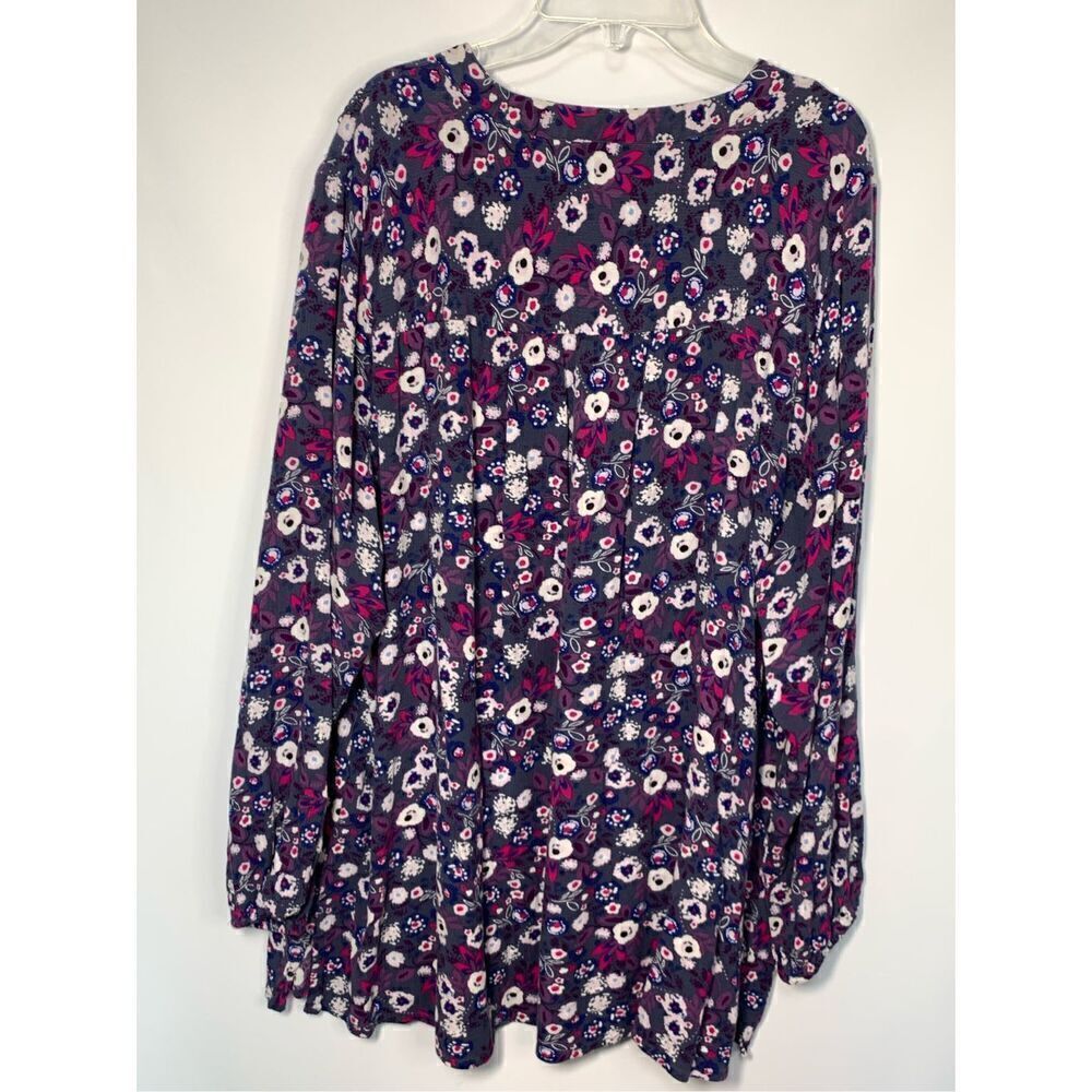 Lane Bryant Women's Floral Boho Long Sleeve Peasant Blouse Top Size 18/20 - Picture 7 of 9